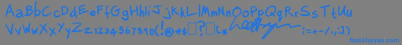 LeeHodges-fontti – siniset fontit harmaalla taustalla