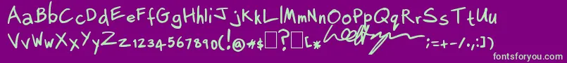 LeeHodges Font – Green Fonts on Purple Background