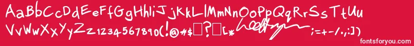 LeeHodges Font – White Fonts on Red Background