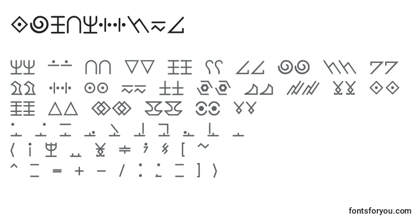 Thecalling-fontti – aakkoset, numerot, erikoismerkit