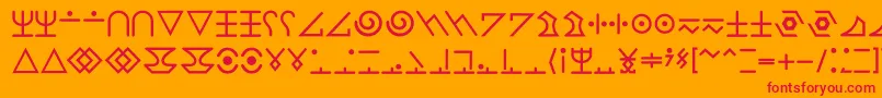 Thecalling Font – Red Fonts on Orange Background