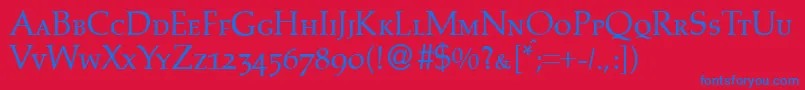 PalinocapsdbNormal Font – Blue Fonts on Red Background