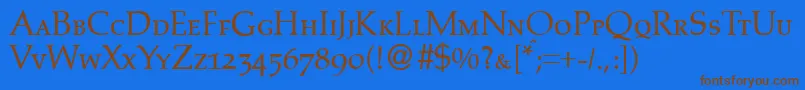PalinocapsdbNormal Font – Brown Fonts on Blue Background