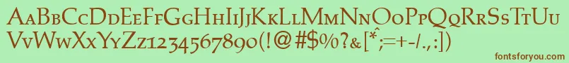 PalinocapsdbNormal Font – Brown Fonts on Green Background