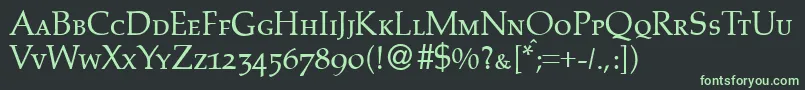 フォントPalinocapsdbNormal – 黒い背景に緑の文字