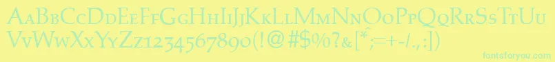 PalinocapsdbNormal Font – Green Fonts on Yellow Background