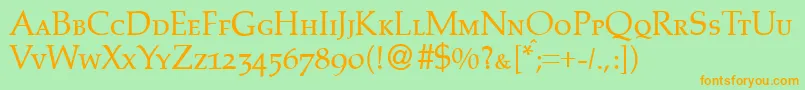 PalinocapsdbNormal Font – Orange Fonts on Green Background