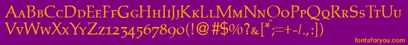 PalinocapsdbNormal Font – Orange Fonts on Purple Background