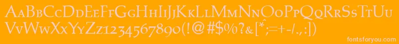 PalinocapsdbNormal Font – Pink Fonts on Orange Background