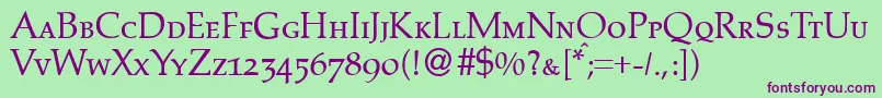 PalinocapsdbNormal Font – Purple Fonts on Green Background