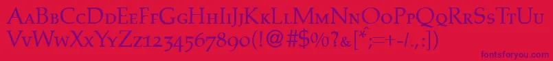 PalinocapsdbNormal Font – Purple Fonts on Red Background