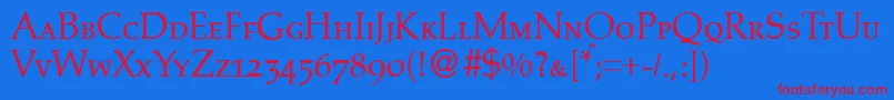 PalinocapsdbNormal Font – Red Fonts on Blue Background