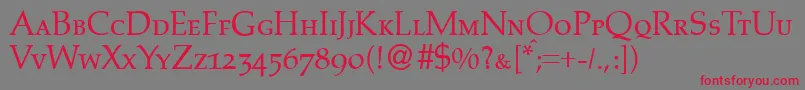 PalinocapsdbNormal Font – Red Fonts on Gray Background