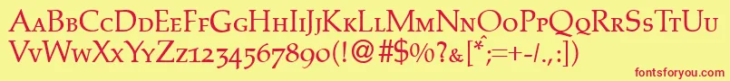 PalinocapsdbNormal Font – Red Fonts on Yellow Background