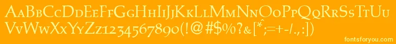 PalinocapsdbNormal Font – Yellow Fonts on Orange Background