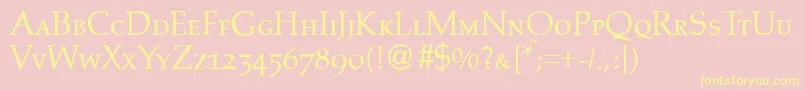 PalinocapsdbNormal Font – Yellow Fonts on Pink Background