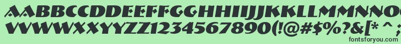 フォントABremenBolditalic – 緑の背景に黒い文字