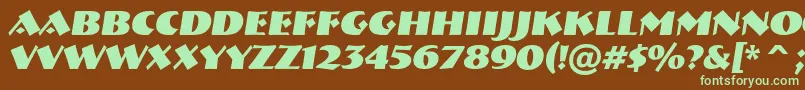 ABremenBolditalic Font – Green Fonts on Brown Background