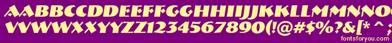 ABremenBolditalic Font – Yellow Fonts on Purple Background