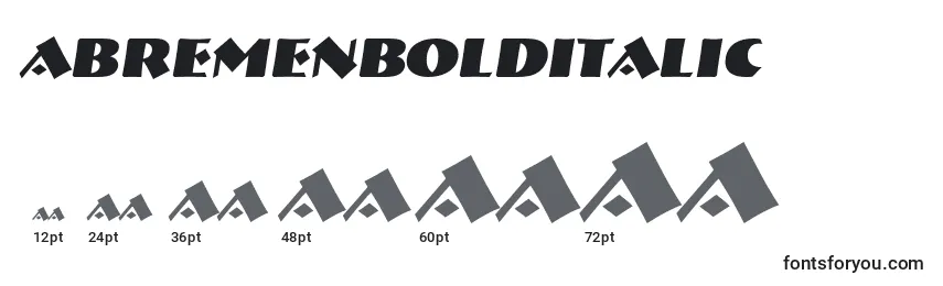 ABremenBolditalic Font Sizes