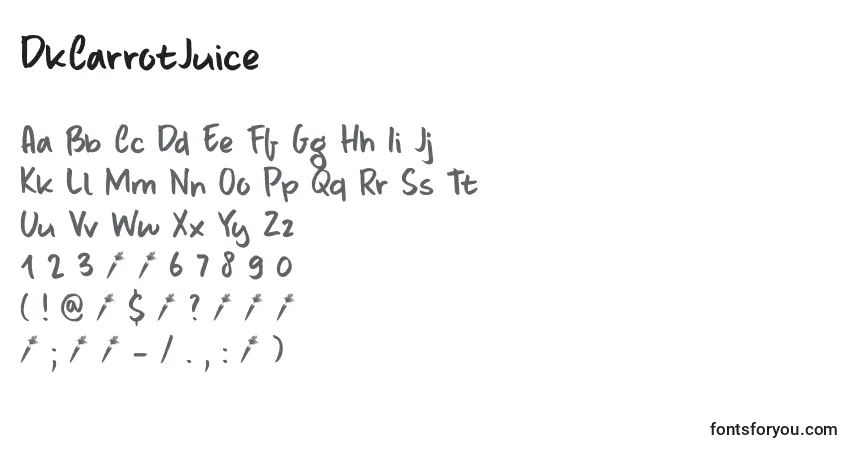 Schriftart DkCarrotJuice – Alphabet, Zahlen, spezielle Symbole