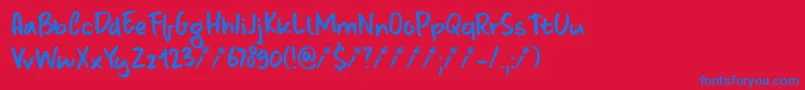 DkCarrotJuice Font – Blue Fonts on Red Background