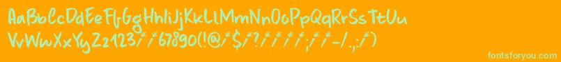 DkCarrotJuice Font – Green Fonts on Orange Background