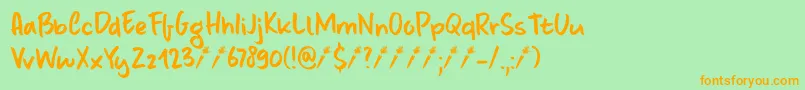 Fonte DkCarrotJuice – fontes laranjas em um fundo verde