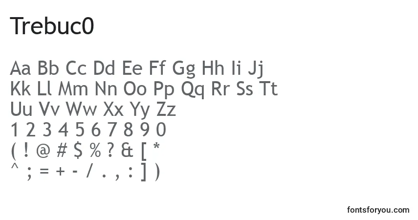 Schriftart Trebuc0 – Alphabet, Zahlen, spezielle Symbole