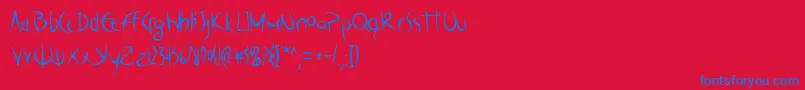 PoseidonAoe Font – Blue Fonts on Red Background