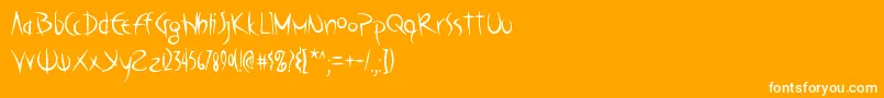 PoseidonAoe-Schriftart – Weiße Schriften auf orangefarbenem Hintergrund