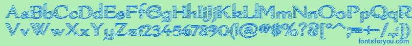 Pamelorii Font – Blue Fonts on Green Background