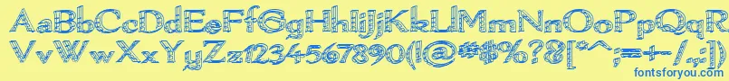 Pamelorii Font – Blue Fonts on Yellow Background