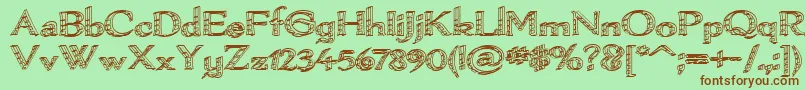 Pamelorii Font – Brown Fonts on Green Background