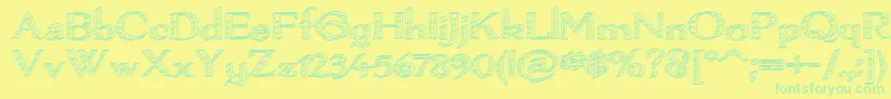 Pamelorii Font – Green Fonts on Yellow Background
