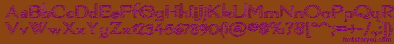 Pamelorii Font – Purple Fonts on Brown Background