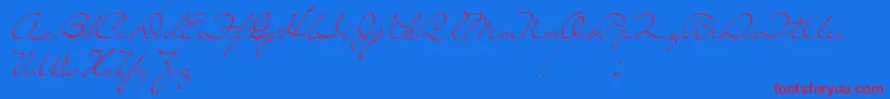 SoLonely-Schriftart – Rote Schriften auf blauem Hintergrund