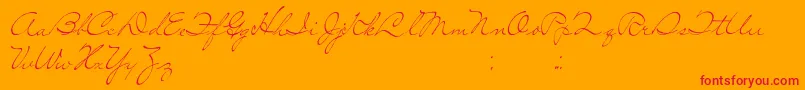 SoLonely-Schriftart – Rote Schriften auf orangefarbenem Hintergrund