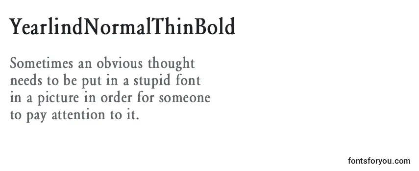 Review of the YearlindNormalThinBold Font