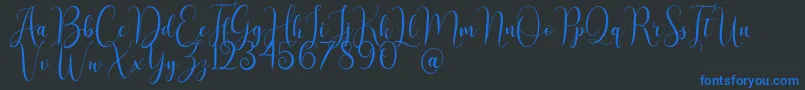 AsyielaDemo Font – Blue Fonts on Black Background