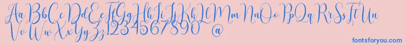 AsyielaDemo Font – Blue Fonts on Pink Background