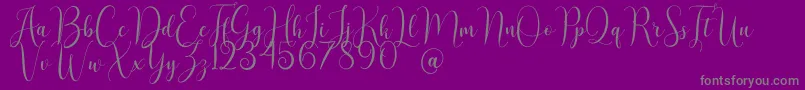 AsyielaDemo-Schriftart – Graue Schriften auf violettem Hintergrund