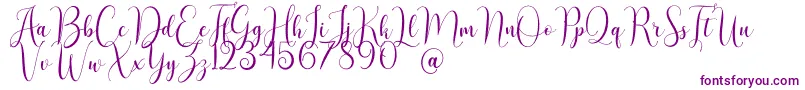 AsyielaDemo-Schriftart – Violette Schriften auf weißem Hintergrund