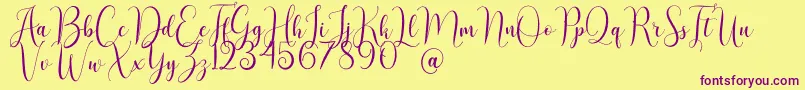 AsyielaDemo Font – Purple Fonts on Yellow Background