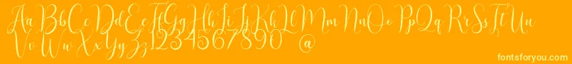 AsyielaDemo Font – Yellow Fonts on Orange Background