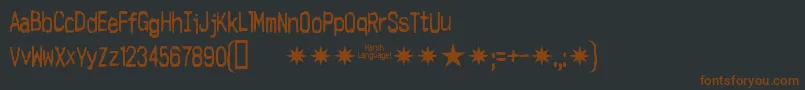 Harshlanguage Font – Brown Fonts on Black Background