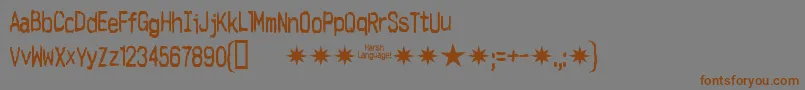 Harshlanguage Font – Brown Fonts on Gray Background