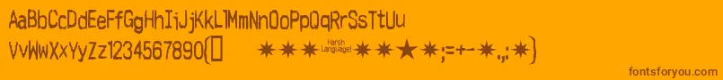 Harshlanguage Font – Brown Fonts on Orange Background