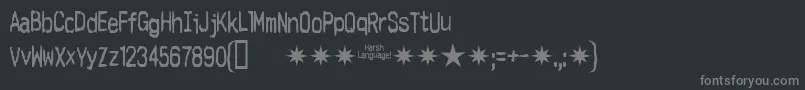 Harshlanguage-Schriftart – Graue Schriften auf schwarzem Hintergrund