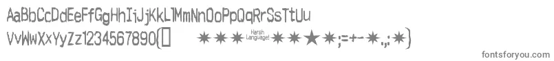 フォントHarshlanguage – 白い背景に灰色の文字